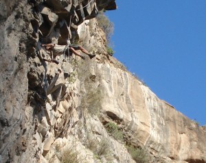 Jorge equipando en Salto del Perro