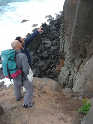 Julián showing us the area